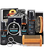 Beard Kit,Beard Growth Kit,Beard Grooming Kit w/2 Packs Beard Wash/Shampoo,Beard Growth Oil,Beard Balm,Beard Wash,Brush,Comb,Scissor,Storage Bag,E-Book,Beard Care & Trimming Kit Gifts for Men Him