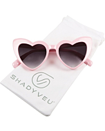 ShadyVEU Trendy Heart Shaped Love Colorful Baby Girl Toddler Ages 2-6 Yrs. Oversize Kids Sunglasses (Pink, Black Lens)