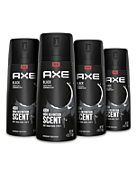 AXE Black Mens Body Spray Deodorant 48hr Odor Protection Frozen Pear & Cedarwood Aluminum Free Deodorant Body Spray 4.0 oz 4 Count