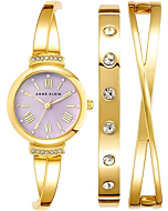 Anne Klein Women's Japanese Quartz Dress Watch with Metal Strap, Gold, 10 (Model: AK/2244LVST)