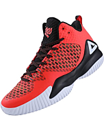 PEAK High Top Mens Basketball Shoes Lou Williams Streetball Master Breathable Non Slip Outdoor Sneakers Cushioning Workout Shoes for Fitness Fluorescent Orange