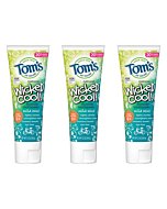 Tom's of Maine ADA Approved Wicked Cool! Fluoride Children's Toothpaste, Natural Toothpaste, Dye Free, No Artificial Preservatives, Mild Mint, 5.1 oz. 3-Pack (Packaging May Vary)