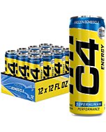 C4 Energy Drink 12oz (Pack of 12) - Frozen Bombsicle - Sugar Free Pre Workout Performance Drink with No Artificial Colors or Dyes