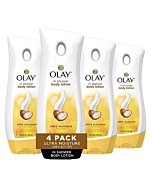 Olay Ultra Moisture Shea Butter In-Shower Body Lotion, Improves Dry Skin Hydration in 5 Days, 15.2 Fl Oz (Pack of 4)