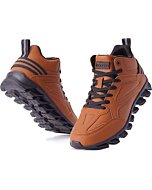 Joomra Boys Fashion Sneakers Size 6 Travel Leather School College Mid Basketball Tennis Autumn High Top Young Man Athletic Running Walking Shoes Brown 39