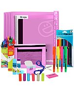 Back to School Supplies for Kids, Purple School Supply Box Grades K-5, Premium Quality Kids School Supplies Kit, kindergarten School Supplies for Girls and Boys, 71 Piece Set - By Enday