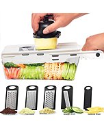 Mandoline Slicer, 5 in 1 Manual Veggie Slicer Cutter - Kitchen Grater for Fruit and Vegetable