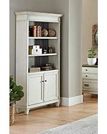 Martin Furniture Bookcase with Lower Doors, White