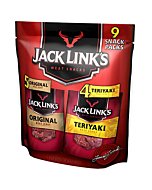 Jack Link's Beef Jerky Variety Pack Includes Original and Teriyaki Flavors, On the Go Snacks, 13g of Protein Per Serving, 9 Count of 1.25 Oz Bags