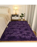 Softlife Rug for Bedroom 4x5.3 Feet Area Rug for Living Room Super Soft Shaggy Rugs for Dorm Room Fluffy Fuzzy Carpets Long Plush Bedside Rug Nursery Kids Home Decoration for Boys Girls, Purple