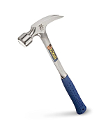 Estwing - ESTE324S Framing Hammer - 24 oz Long Handle Straight Rip Claw with Smooth Face & Shock Reduction Grip - E3-24S Silver