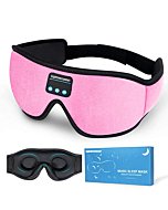 LIGHTIMETUNNEL Sleep Headphones, 3D Bluetooth Sleep Mask, Washable Sleeping Headphones with Ultra Thin Stereo Speakers Microphone Hands Free for Insomnia Travel Pink