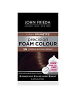 John Frieda Precision Foam Color, Medium Natural Brown 5N, Full-coverage Hair Color Kit, with Thick Foam for Deep Color Saturation