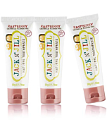 Jack N' Jill Natural Toothpaste, Organic Raspberry, SLS Free, Flouride Free, Vegan, 3-Pack