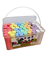 Sidewalk Chalk Set- 52 Pieces 7 Colors Jumbo Chalk, Washable Art Play For Kid and Adult, Paint on School Classroom Chalkboard, Office Blackboard, Playground, Outdoor, Gift for Birthday Party