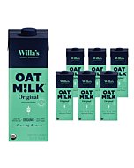 Willa's Unsweetened Organic Oat Milk, 32 oz, 6 pack - Low Sugar (1g), Vegan, Plant Based, Non-GMO, Shelf-Stable, & Made from Whole Grain Oats