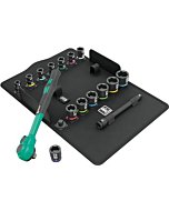 WERA - 05005530001-8100 SB 12 Zyklop Comfort Ratchet Set, reversing Lever, 3/8" Drive, Metric, 16 Pieces