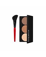 Smashbox Step-By-Step Contour, Highlighter, & Bronzer Face Palette with Angled Brush, Light/Medium