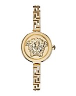 Versace Medusa Secret Collection Luxury Womens Watch Timepiece with a Gold Bracelet Featuring a IP Yellow Gold Case and Black Dial