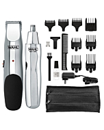 Wahl Groomsman Rechargeable Beard Trimming kit for Mustaches, Nose Hair, and Light Detailing and Grooming with Bonus Wet/Dry Electric Nose Trimmer – Model 5622