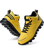 Joomra Boys Fashion Sneakers Size 6 Travel Leather School College Mid Basketball Tennis Autumn High Top Young Man Athletic Running Walking Shoes Yellow 39