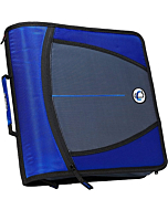 Case-it The Mighty Zip Tab Zipper Binder - 3 Inch O-Rings - 5 Color Tab Expanding File Folder - Multiple Pockets - 600 Sheet Capacity - Comes With Shoulder Strap - Blue D-146