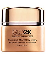 GLO24K Moisturizing Day Cream with 24k Gold, Hyaluronic Acid, Collagen, and Vitamins. For Optimal Hydration!