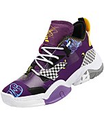 ASHION Mens Fashion Sneaker Mid Basketball Shoes Non Slip Air Running Shoes for Men Athletics Sport Trainer Tennis Shoes Purple White11