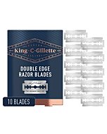 King C. Gillette Double Edge Safety Razor Blades 10 count, Stainless Steel Platinum Coated Blades