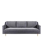 TOV Furniture The Milan Collection Modern Velvet Upholstered Living Room Sofa, Gray