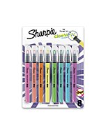 Sharpie Highlighter, Clear View Highlighter with See-Through Chisel Tip, Stick Highlighter, Assorted, 8 Count