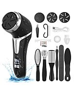 Electric Callus Remover for Feet with Vacuum, Professional Pedicure Tools Kit Foot File Callus Remover, Rechargeable Waterproof Foot File for Foot Care Deadskin Remover with 3Heads&2Speed,LCD Display