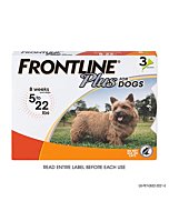 FRONTLINE Plus for Dogs Flea and Tick Treatment (Small Dog, 5-22 lbs.) 3 Doses (Orange Box)