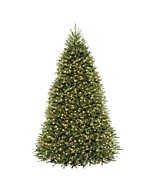 National Tree Company Pre-Lit Artificial Full Christmas Tree, Green, Dunhill Fir, Dual Color LED Lights, Includes Stand, 9 Feet