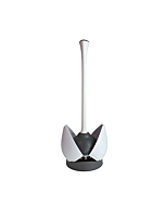 Clorox Toilet Plunger with Hideaway Storage Caddy, 6.5” x 6.5” x 16.5”, White/Gray