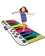 Kidzlane Floor Piano Mat for Kids and Toddlers | Giant 6 ft. Piano Mat , 24 Keys, 10 Song Cards, Built in Songs, Record & Playback, 8 Instrument Sounds | Musical Gift Toy for Boys & Girls Ages 3+