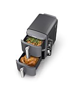 Ninja SL401 DoubleStack XL 2-Basket Air Fryer, DoubleStack Technology Cooks 4 Foods at Once, Compact Design, 10 QT, 6-in-1, Smart Finish & Match Cook, Air Fry, Broil, Bake, Easy Meals, Easy Clean,Grey