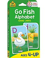 School Zone - Go Fish Alphabet Game Cards - Ages 4 and Up, Preschool to First Grade, Uppercase and Lowercase Letters, ABCs, Word-Picture Recognition, Animals, Card Game, Matching, and More