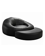 Seatcraft Leather Cuddle Home Theater Seat, Living Room, Black