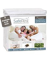 SafeRest 100% Waterproof King Size Mattress Protector - Fitted with Stretchable Pockets - Machine Washable Cotton Mattress Cover for Bed - Perfect Bedding Airbnb Essentials for Hosts