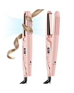 MiroPure 360° Airflow Styler Curling Iron, Titanium Flat Iron Hair Straightener and Curler 2 in 1, Professional Curing Wand with Ionic Aroma Cool Air, 13 Adjustable Temps, Dual Voltage for Long Hair