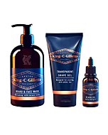 King C. Gillette Men's Beard Care Gift Kit, Beard and Face Wash for Men, Beard Oil, Shave Gel