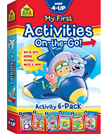 School Zone - My First Activities On-the-Go! 6-Pack Workbook Set - Ages 4+, Preschool to 2nd Grade, Dot-to-Dot, Hidden Pictures, Mazes, Coloring, and More (School Zone Little Busy Book™ Series)