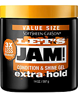 SoftSheen-Carson Let's Jam! Shining and Conditioning Hair Gel by Dark and Lovely, Extra Hold, All Hair Types, Styling Gel Great for Braiding, Twisting & Smooth Edges, Extra Hold, 14 oz