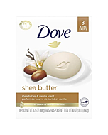 Dove Beauty Bar Gentle Skin Cleanser Moisturizing for Gentle Soft Skin Care Shea Butter More Moisturizing Than Bar Soap 3.75 oz 8 Bars