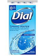 Dial Complete Antibacterial Bar Soap, Spring Water, 4 oz, 8 Bars