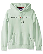 Tommy Hilfiger mens Logo Hooded Sweatshirt, Ambrosia, Medium US