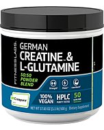 Fitness Labs Creatine and L-Glutamine, 500 Grams | Contains Only Pure Creapure Creatine Monohydrate & USA-Made Fermented Glutamine