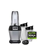 Ninja BL455_30 Nutri Professional Personal Blender Bonus Set with 3-Sip & Seal Single Serves(12, 18, and 24 oz. Cups) & 75-Recipe Cookbook, Stainless Steel/Black