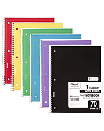 Mead Spiral Notebooks, 6 Pack, 1-Subject, Wide Ruled Paper, 10-1/2" x 8", 70 Sheets per Notebook, Assorted Colors (73063)